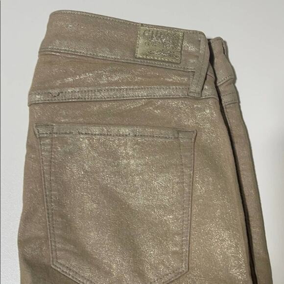 GUESS Womens 26 Brittney Skinny Ankle Gold Shimmer - Picture 3 of 5